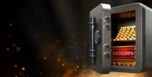 Изображение открытого сейфа, наполненного золотом и промокодами, рекламирующее бонус на выходные в Izzi.